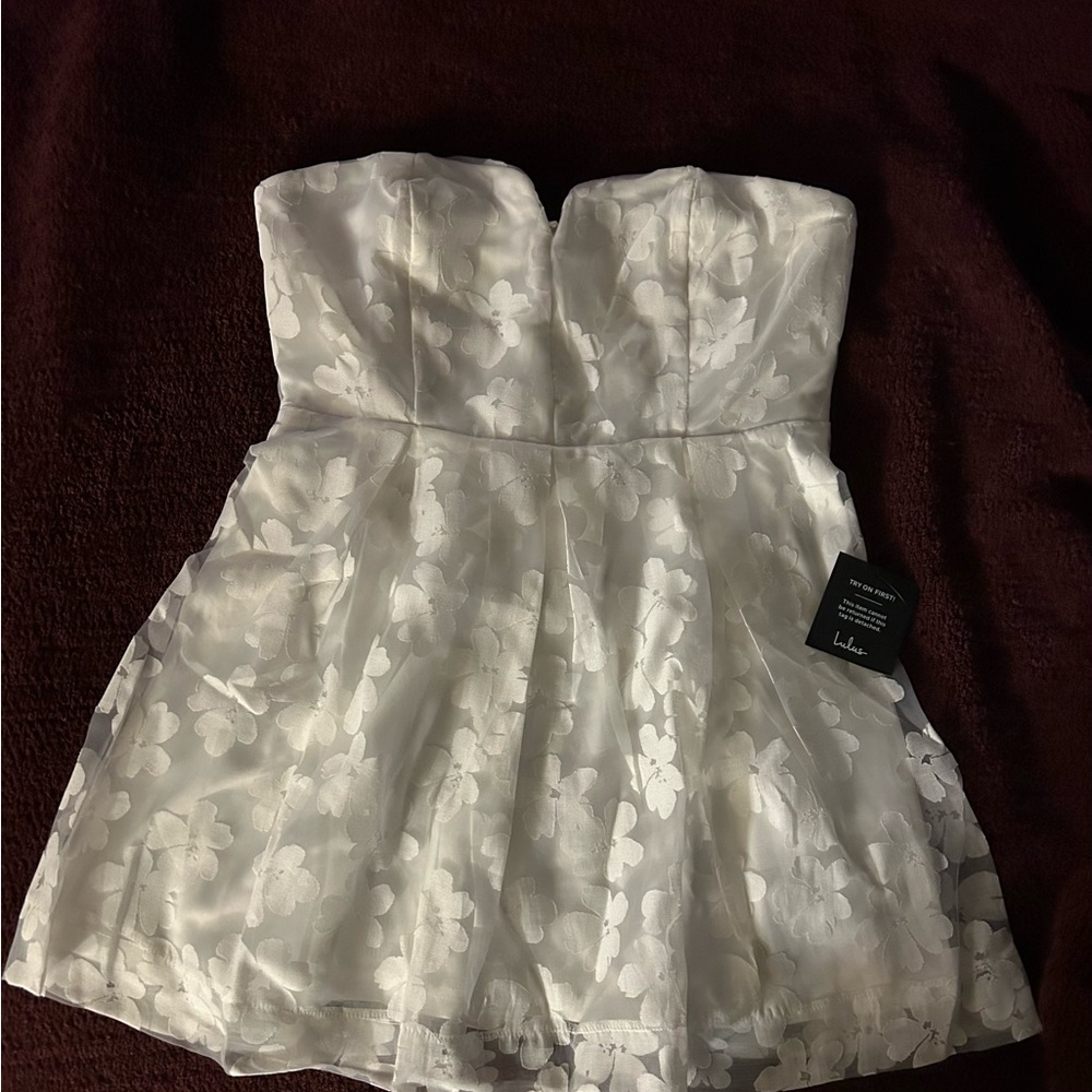 Lulu's White Strapless Dress